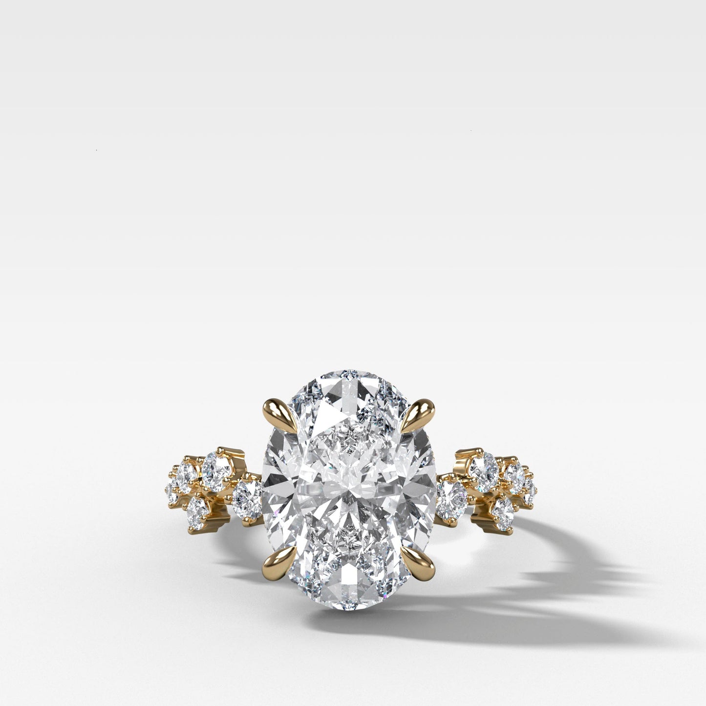 Marquise Shaped Three Stone Lab Grown Diamond Engagement Ring