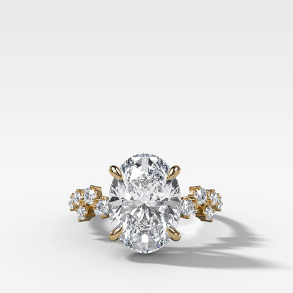 Marquise Shaped Three Stone Lab Grown Diamond Engagement Ring