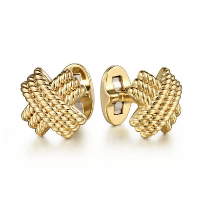 Triple Row Twisted Rope Cufflinks For Men