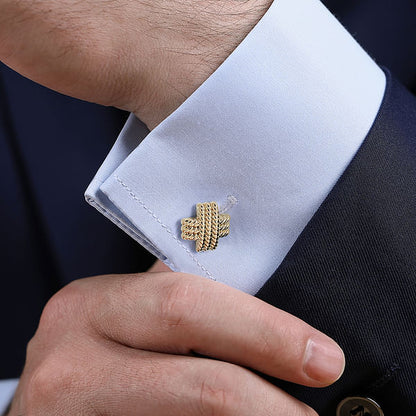Triple Row Twisted Rope Cufflinks For Men