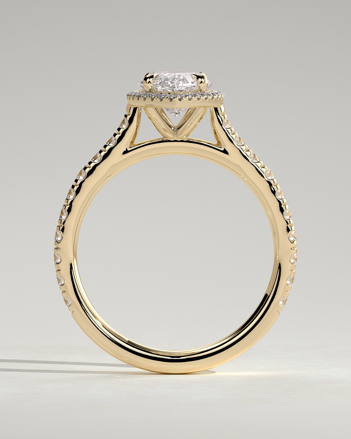 2 CT Marquise Cut Halo and Pave Lab Grown Diamond Engagement Ring