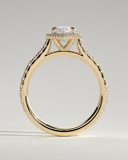 2 CT Marquise Cut Halo and Pave Lab Grown Diamond Engagement Ring