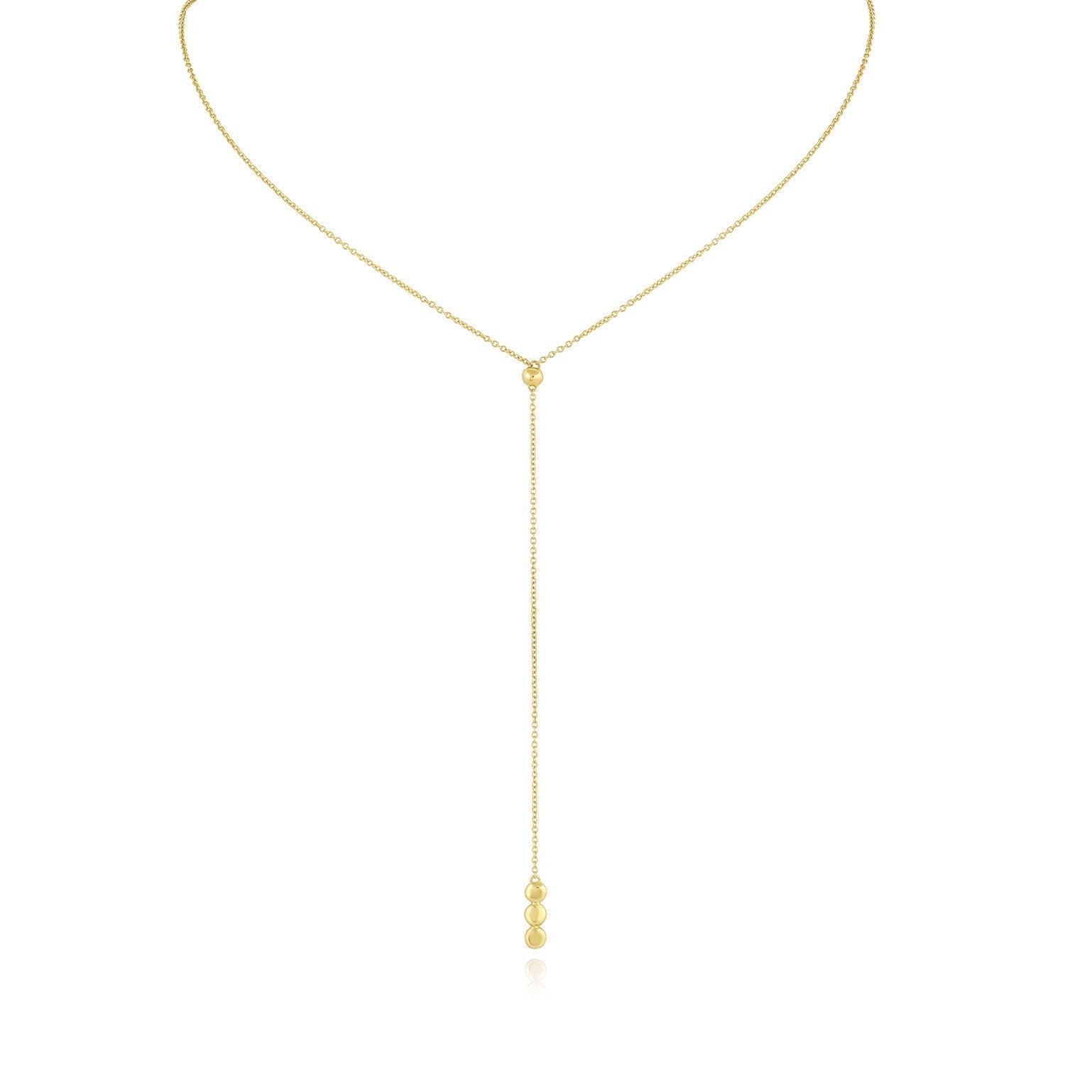 Lariat Necklace in Solid Gold 3