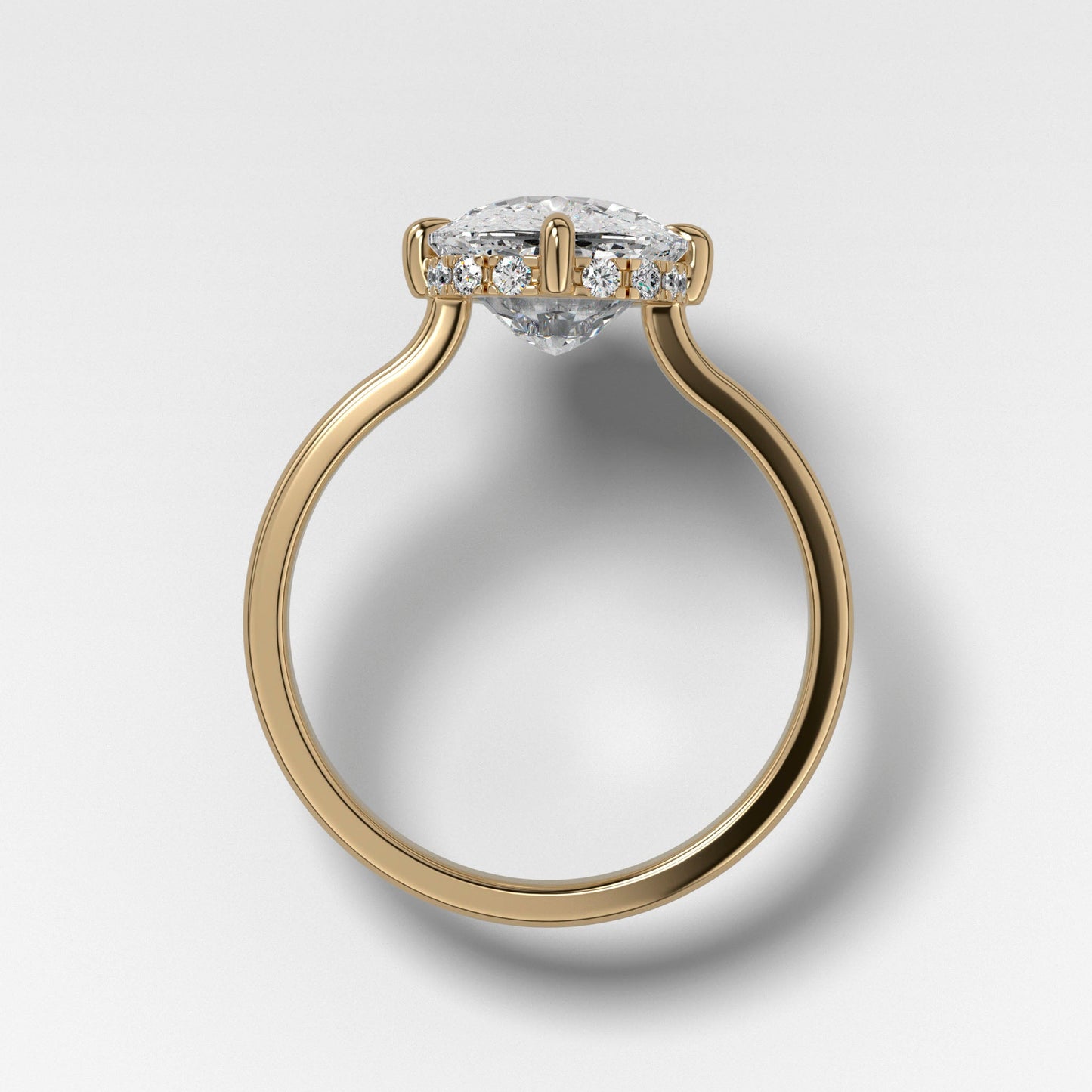 Marquise Shaped Three Stone Lab Grown Diamond Engagement Ring