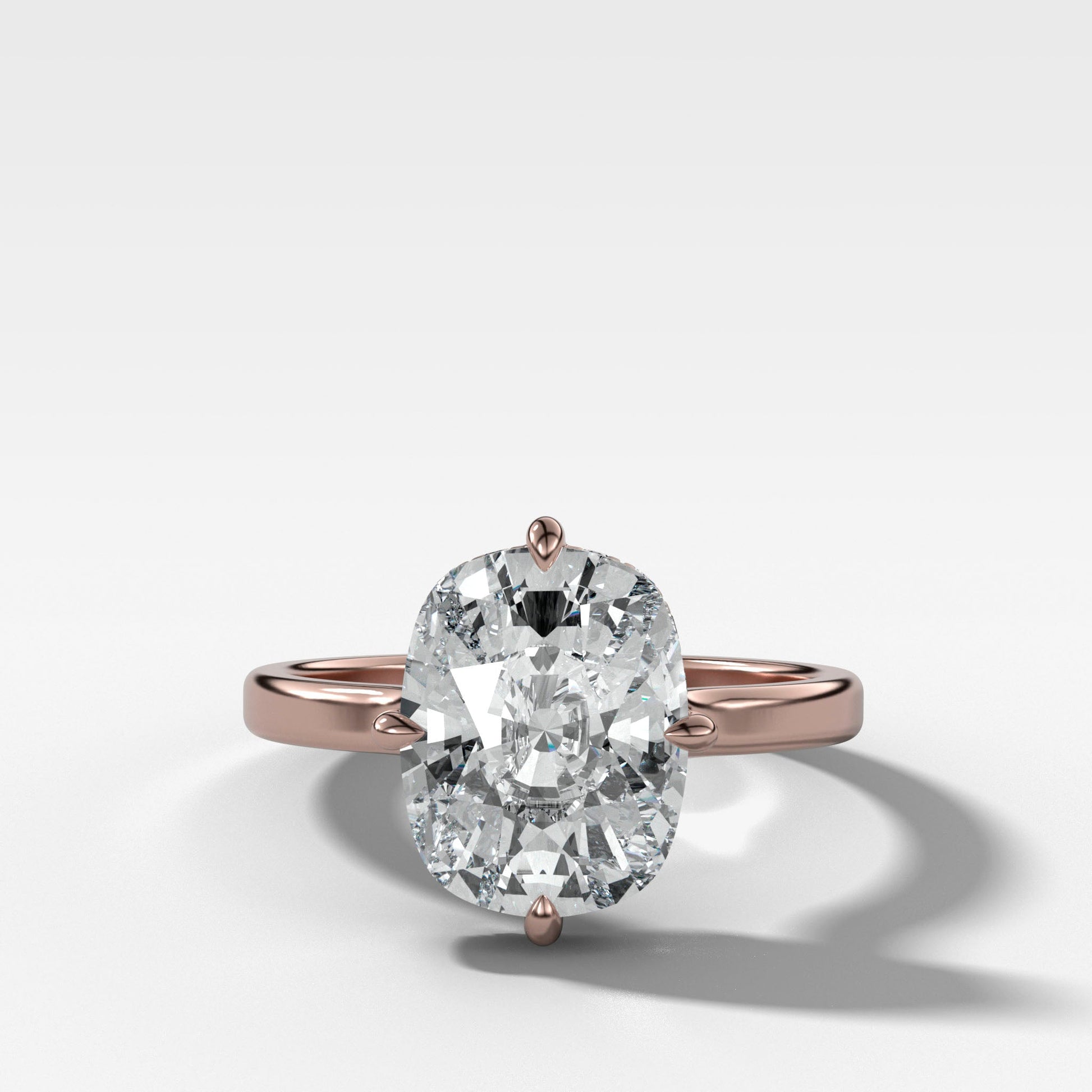 Marquise Shaped Three Stone Lab Grown Diamond Engagement Ring