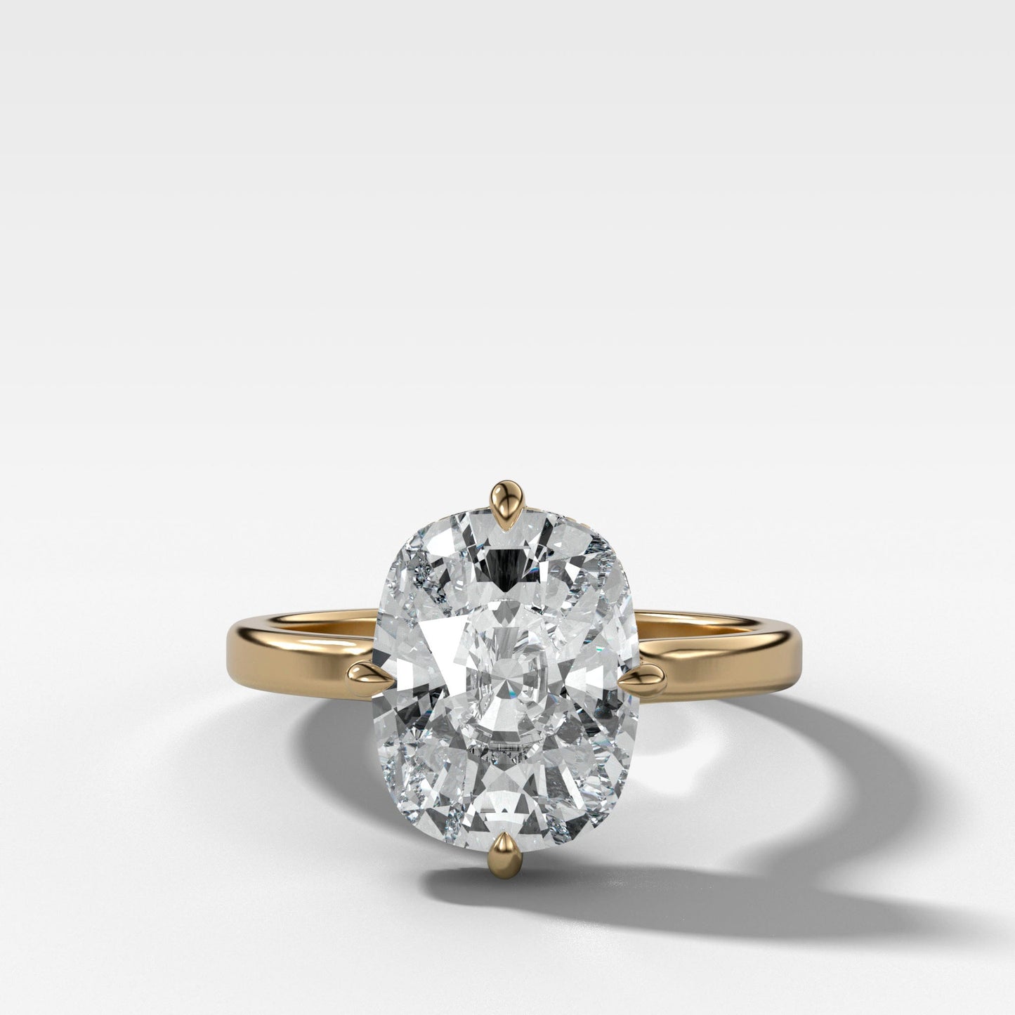 Marquise Shaped Three Stone Lab Grown Diamond Engagement Ring