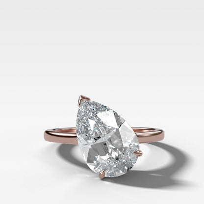 Marquise Shaped Three Stone Lab Grown Diamond Engagement Ring