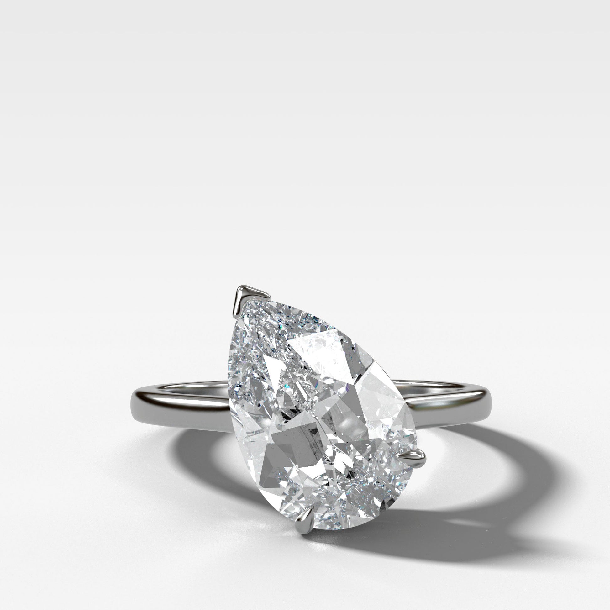 Marquise Shaped Three Stone Lab Grown Diamond Engagement Ring