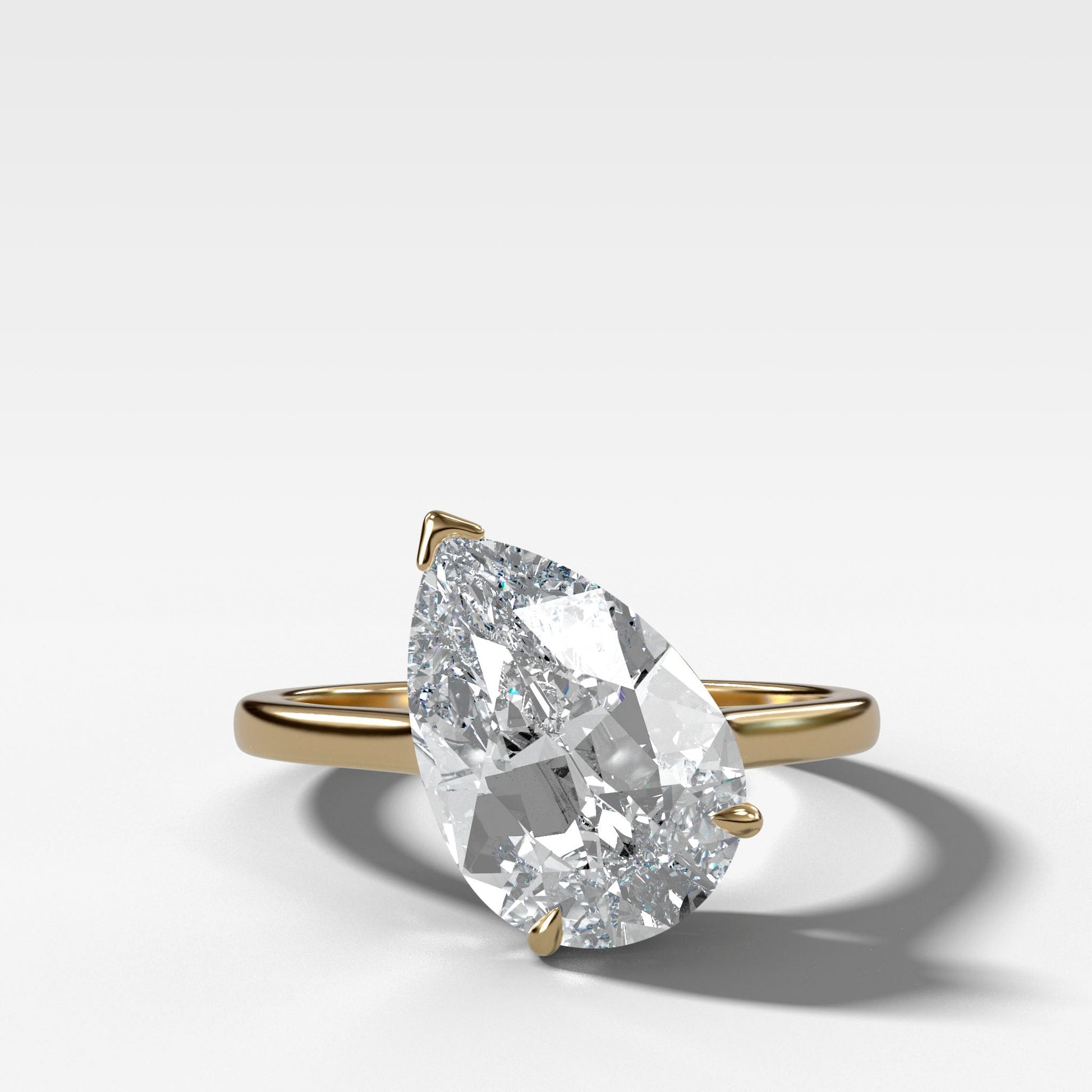 Marquise Shaped Three Stone Lab Grown Diamond Engagement Ring