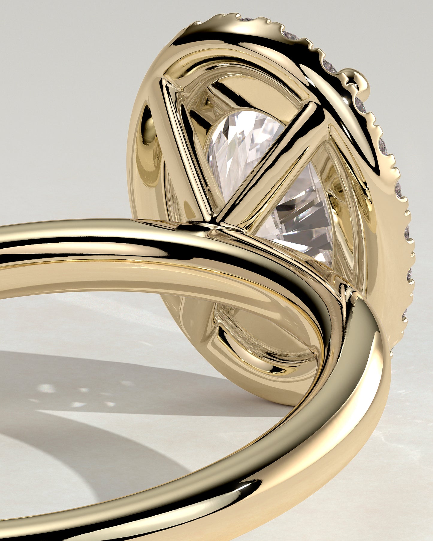 2 CT Oval Cut Halo Lab Grown Diamond Engagement Ring