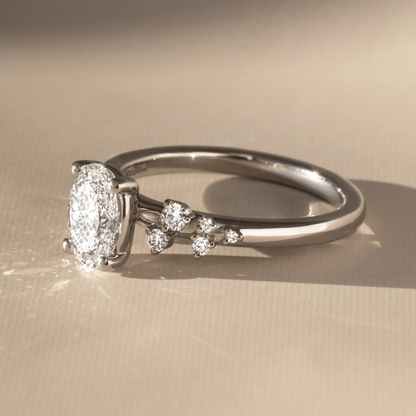 Marquise Shaped Three Stone Lab Grown Diamond Engagement Ring