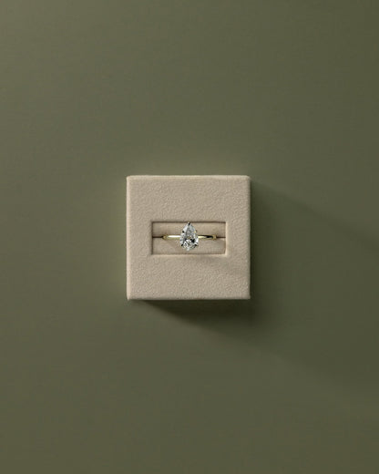 2 CT Pear Cut Hidden Halo Styled Lab Grown Diamond Engagement Ring For Women