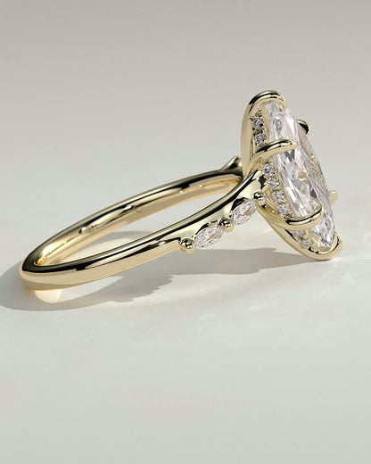 2.0 CT Marquise Pave Lab Grown Diamond Engagement Ring