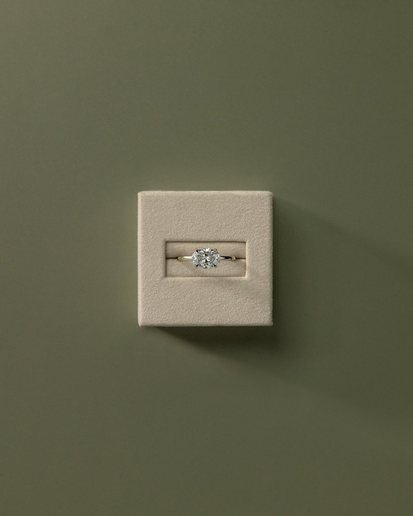 2.0 CT Oval East-West Solitaire Lab Grown Diamond Engagement Ring