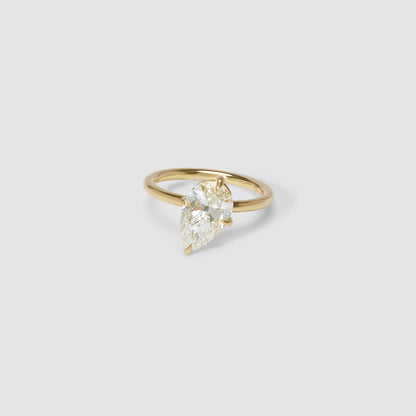 2.10 CT Pear Cut Solitaire Lab Grown Diamond Engagement Ring
