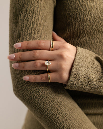 2.0 CT Oval Cut Hidden Halo Style Lab Grown Diamond Engagement Ring