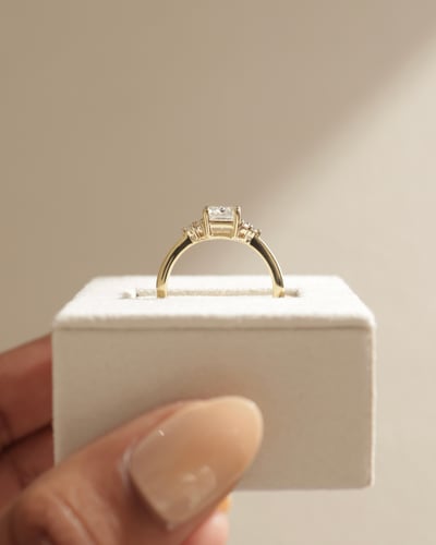 2.0 CT Emerald Cluster Style Lab Grown Engagement Ring