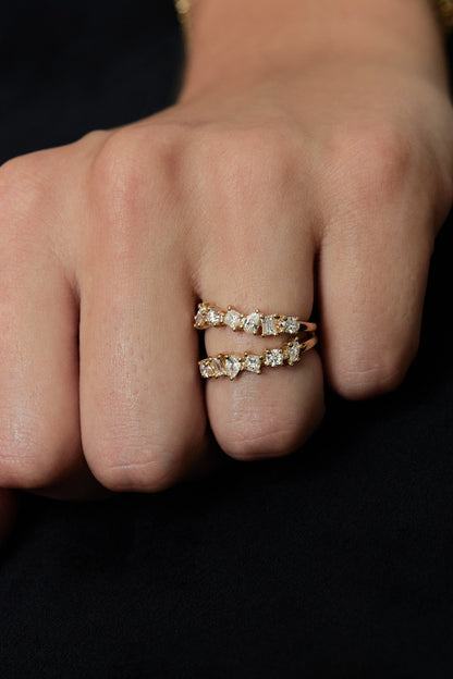 0.25 TCW Round Shaped Half Eternity Lab Grown Diamond Wedding Band