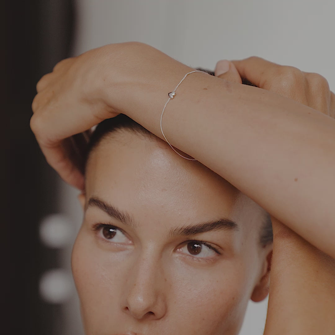 Puffed Heart Chain Bracelet