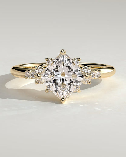 Princess Cut Custer Lab Grown Diamond Engagement Ring