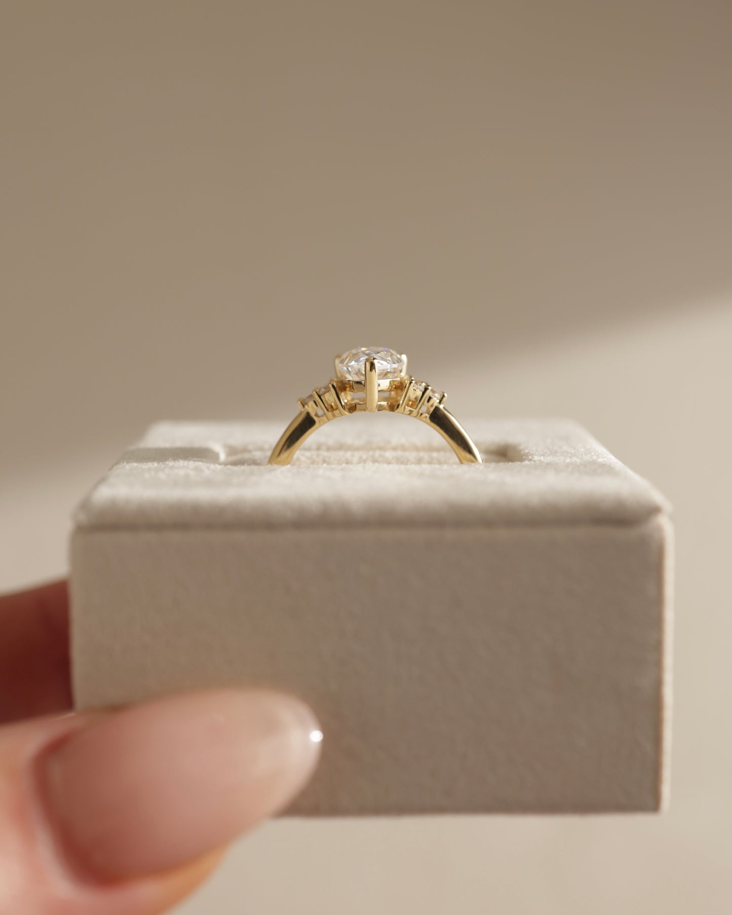 2 CT Pear Cut Cluster Styled Lab Grown Diamond Engagement Ring