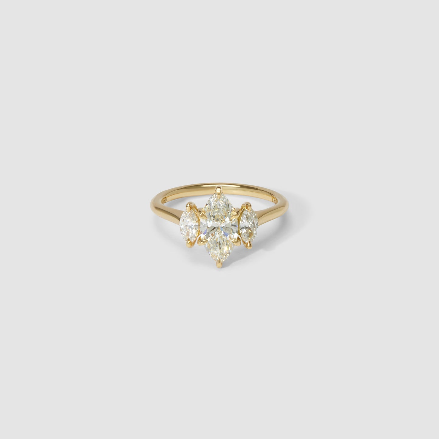 1.5 CT Marquise Cut Three Stones Lab Grown Diamond Engagement Ring