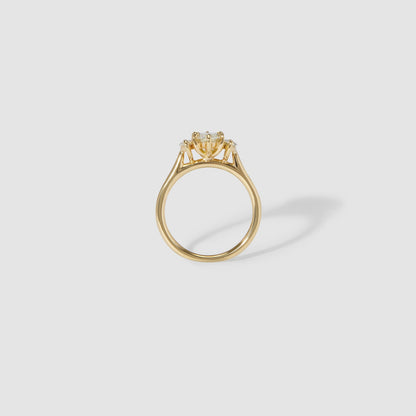 1.01 CT Marquise Cut Three Stones Lab Grown Diamond Engagement Ring