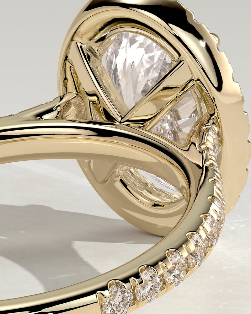 2 CT Oval Cut Halo and Pave Lab Grown Diamond Engagement Ring