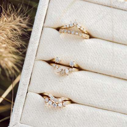 0.25 TCW Round Shaped Half Eternity Lab Grown Diamond Wedding Band