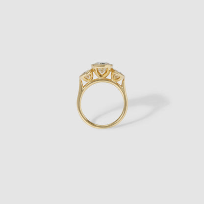 1.5 CT Oval Cut Three Stones Lab Grown Diamond Engagement Ring