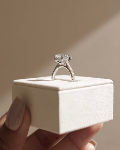 2 CT Pear Cut Pave Style Lab Grown Diamond Engagement Ring