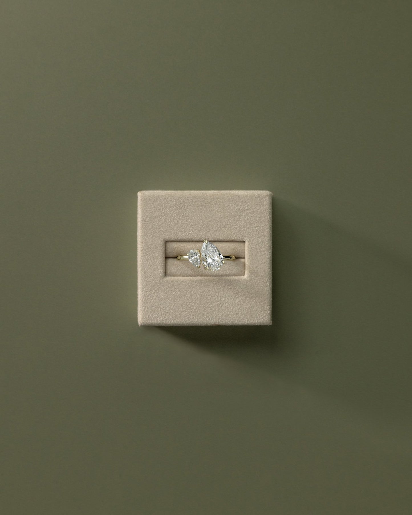 2.8 CT Pear Cut Toi Et Moi Lab Grown Diamond Engagement Ring