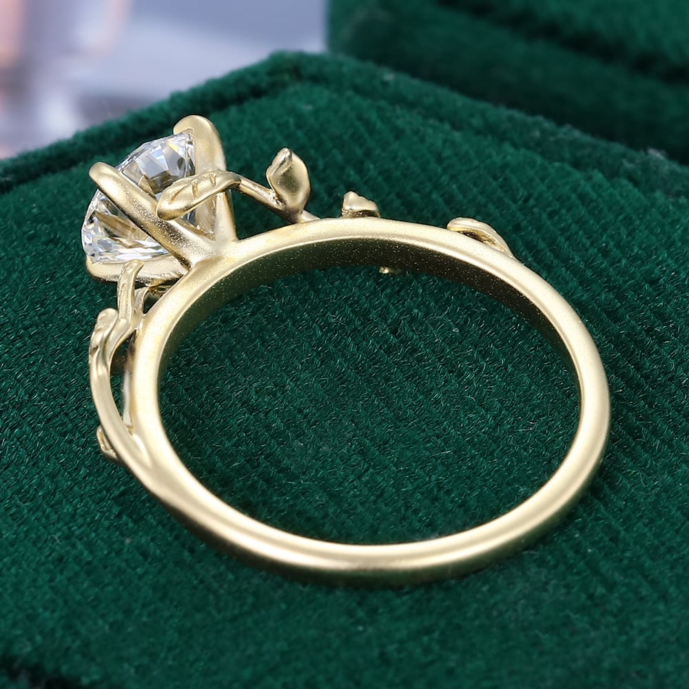 1 CT Round Cut Natured Inspired Lab Grown Diamond Engagement Ring