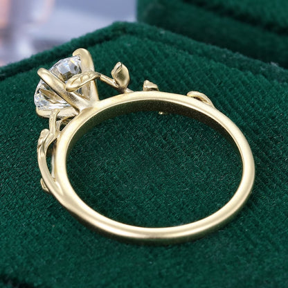 1 CT Round Cut Natured Inspired Lab Grown Diamond Engagement Ring