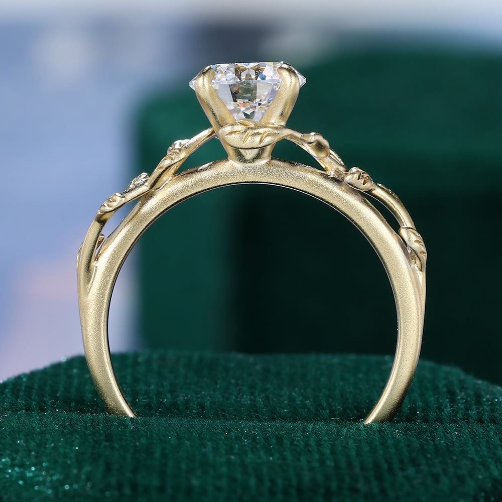 1 CT Round Cut Natured Inspired Lab Grown Diamond Engagement Ring