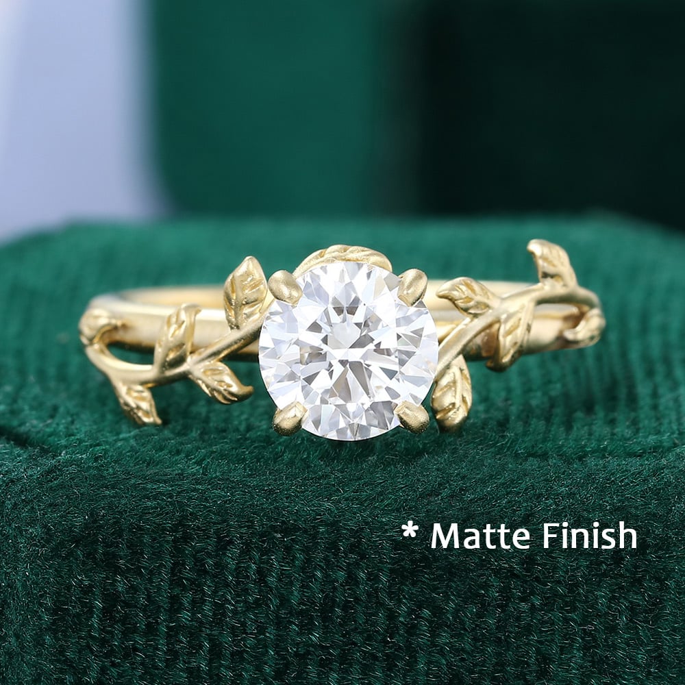 1 CT Round Cut Natured Inspired Lab Grown Diamond Engagement Ring