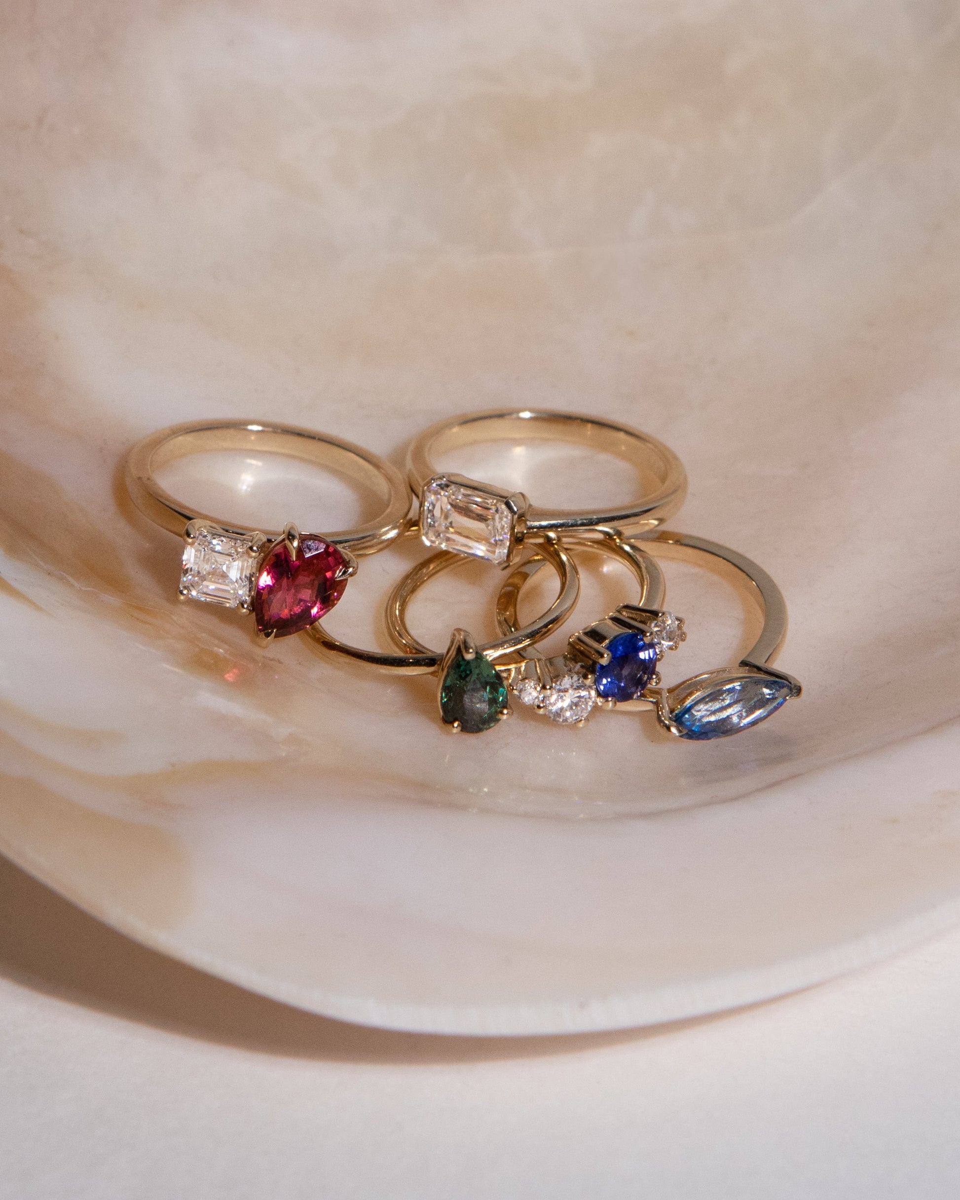 Marquise Shaped Three Stone Lab Grown Diamond Engagement Ring