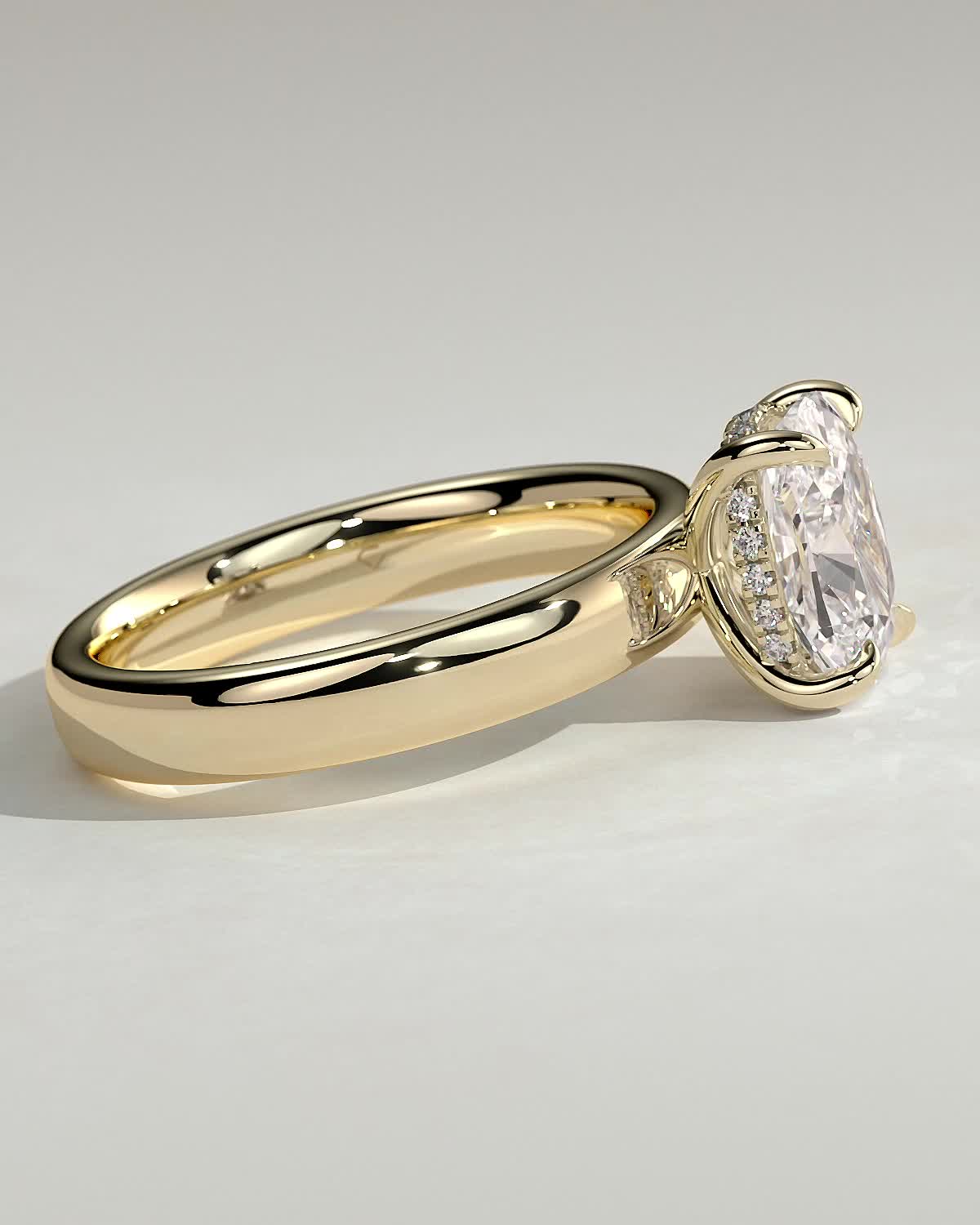 Round Halo, Pave & Split Shank Engagement Ring – 1.93 CT Lab Grown Diamond