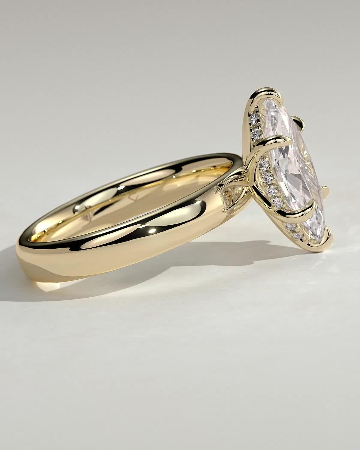 Round Halo, Pave & Split Shank Engagement Ring – 1.93 CT Lab Grown Diamond
