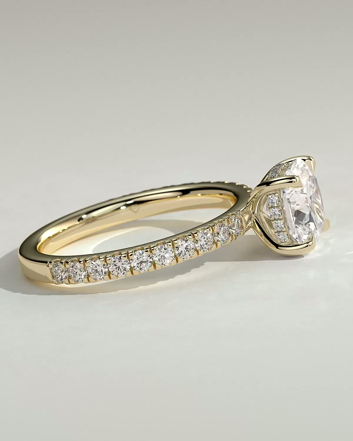 Round Halo, Pave & Split Shank Engagement Ring – 1.93 CT Lab Grown Diamond