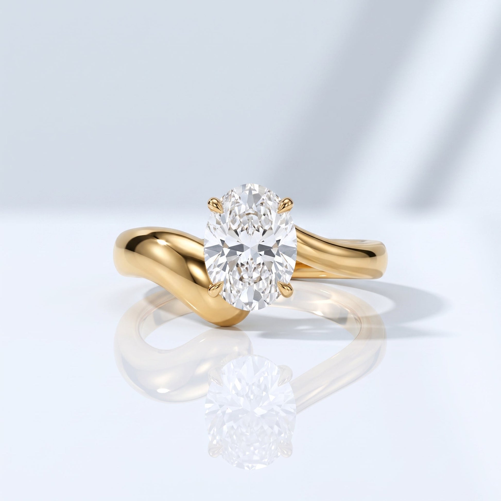Marquise Swirl Solitaire Engagement Ring – 1 CT Lab Grown Diamond