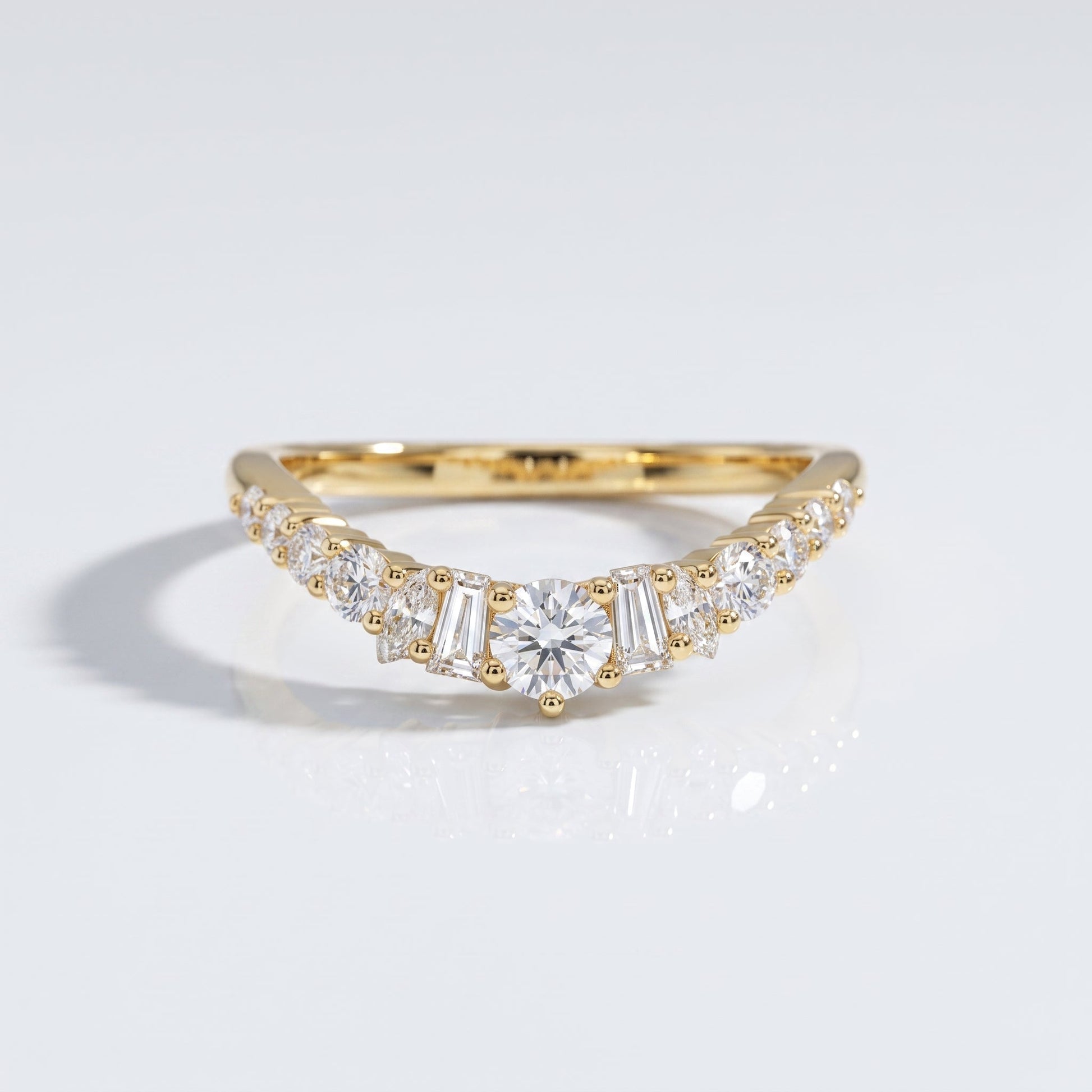 0.2 TCW Round Diamond Half Eternity DEF/VVS Lab Grown Wedding Band