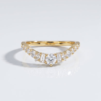0.2 TCW Round Diamond Half Eternity DEF/VVS Lab Grown Wedding Band