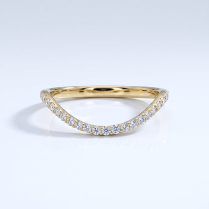 0.2 TCW Round Diamond Half Eternity DEF/VVS Lab Grown Wedding Band