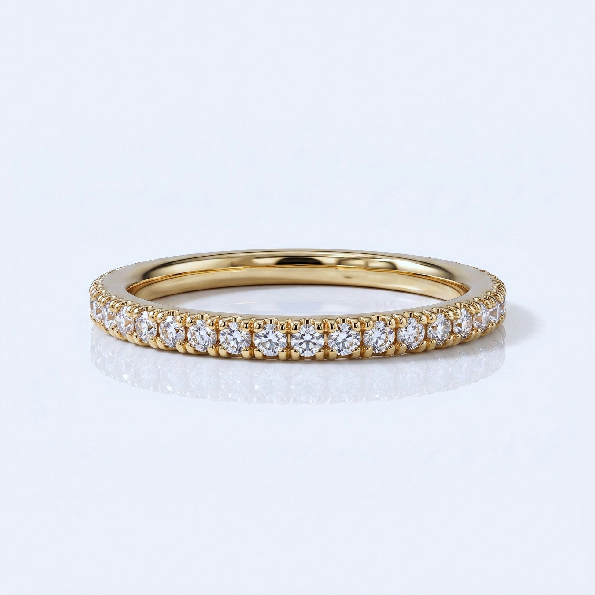 0.2 TCW Round Diamond Half Eternity DEF/VVS Lab Grown Wedding Band