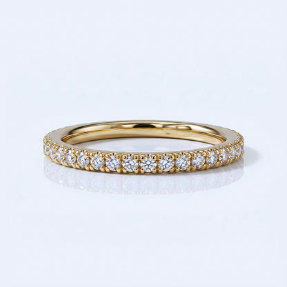 0.2 TCW Round Diamond Half Eternity DEF/VVS Lab Grown Wedding Band