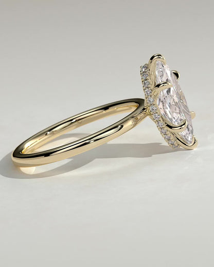 Round Halo, Pave & Split Shank Engagement Ring – 1.93 CT Lab Grown Diamond