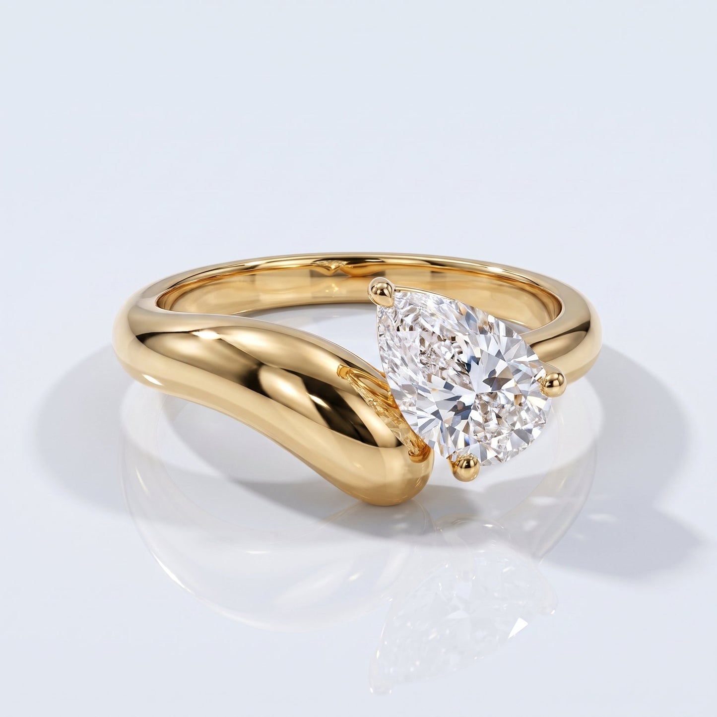 Marquise Swirl Solitaire Engagement Ring – 1 CT Lab Grown Diamond