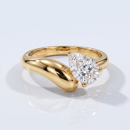 Marquise Swirl Solitaire Engagement Ring – 1 CT Lab Grown Diamond