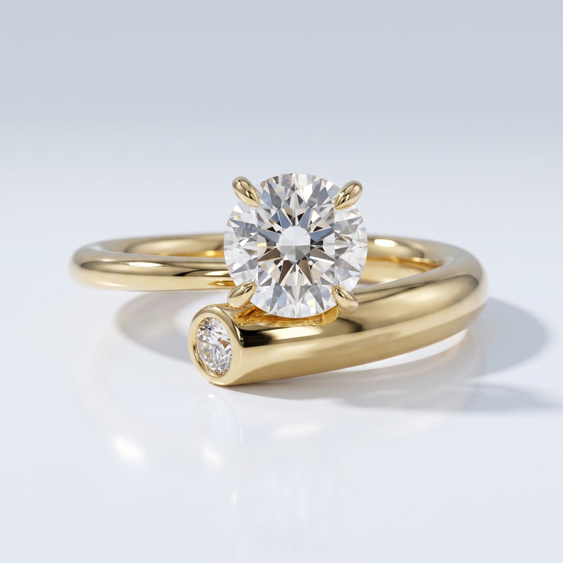 Marquise Swirl Solitaire Engagement Ring – 1 CT Lab Grown Diamond